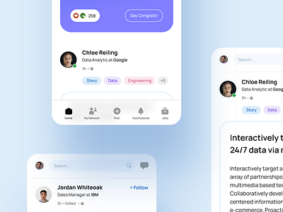 Linkedin Redesign app app design colorful gradient linkedin redesign ui ui design ux