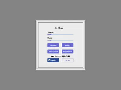 Settings UI dailyui ui settings