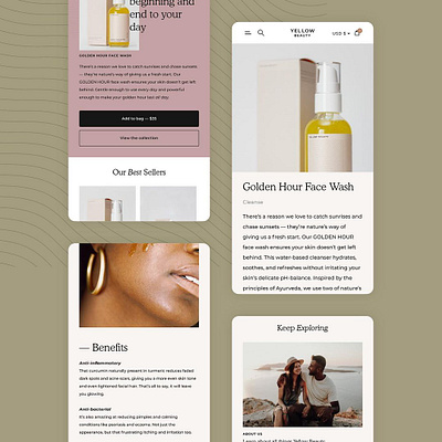 Golden Hour branding design design management mobile design photography skincare ui ux web design