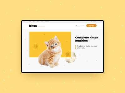 Kitts Complete Kitten Nutrition animal cat clear design concept creative cute estore food kitten minimalism pets petshop preview pure shop uiux web design website zoo