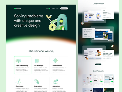 Vektora.studio [Live🔥] 2d design 3d design branding clean design digital agency illustration landingpage logo portfolio web project design ui uiux design ux vector vektora web web agency webdesign webiste live