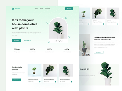 Landing Page - Plant Shop clean florist flower garden green landing page minimalist plant ui ux website