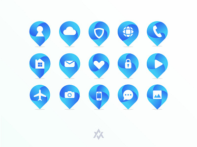 Icon Map app branding gradient logo graphic design icon logo mobile app ui vector