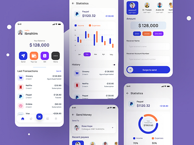 Fintech Mobile App app design app like paypal app ui trends balance transaction best ui design best ui designer design fintech mobile app ui new ui trends pay bill send money top ui ui ui design ui trend user experience design user interface design ux ux design