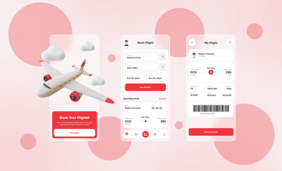Flight Ticket Booking App airline airplane app booking flight ticket ui ux