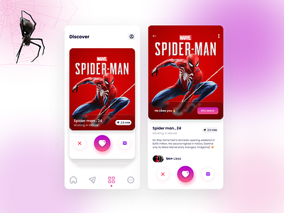 Super Hero Dating App UI daily ui design mobile app ui ux