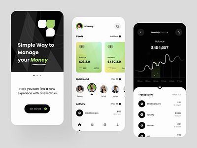 Finance Mobile App analytics app app design banking app clean credit card dark design finance finance app financial gradient ios minimal mobile ui money onboarding ui ux wallet