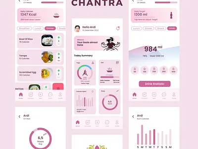 CHANTRA (Lifestyle App) balance branding lifestyle pink ui work life yoga