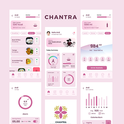 CHANTRA (Lifestyle App) balance branding lifestyle pink ui work life yoga