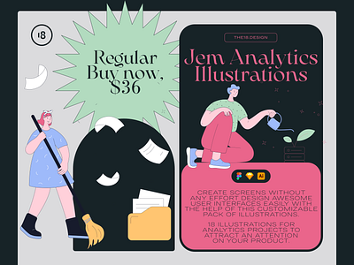 Jem Analytics Illustrations 18design analysis analytics business clean clean ui creative crm illustration minimalism product saas start up startup stylish the18.design trendy ui uidesign vector