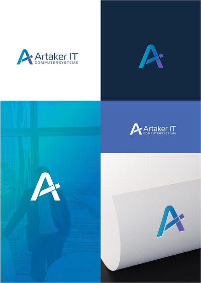 Logo for Artaker IT branding design illustration logo typography vector