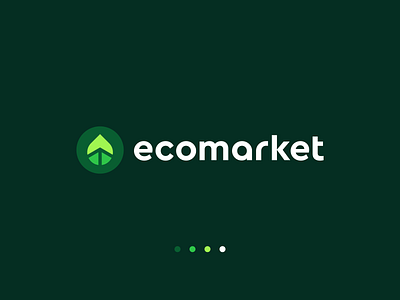 Ecomarket Logo Design - Leaf / Drop / Arrow / Coin ai intelligence blockchain brand coin colorful crypto design eco fintech financial geometric geometry icon leaf logo market modern simple software symbol tech technology