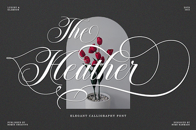 The Heather alternate branding calligraphy card design elegant femine graphic design logo script wedding