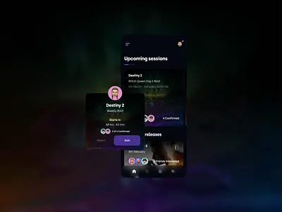 CO/OP APP - SIDEPROJECT app dark destiny gaming interface ios ui