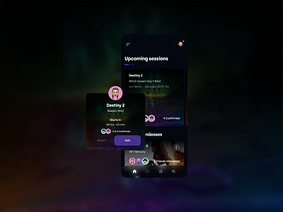CO/OP APP - SIDEPROJECT app dark destiny gaming interface ios ui