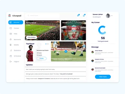 Football Club Dashboard clean dashboard design dashboard dashboard design design football football club football club dashboard football club management football club ui latest dashboard design management dashboard soccer club ui ui ui design