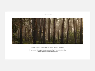 Forest Memoriał animation dark forest homepage landing memorial scroll web
