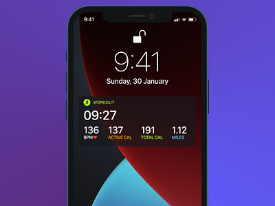 Apple Workout widget on iOS apple design ios iphone sport ui ux watchos workout