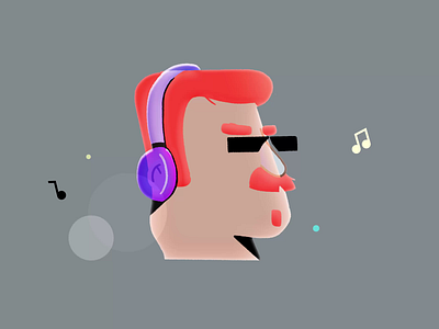 Wiggly animation audio bounce bouncing dance dancing ears fella funk funky headphone illustration loop music procreat shadow speakers wave wavy wiggle