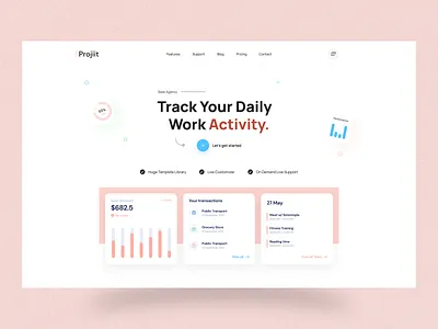 SAAS Hero Section Concept agency website ui app landing page creative saas creative ui modern saas saas header saas hero saas landing page task management