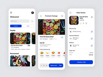 Fruit packages delivery app app app design appdesign application color colour delivery design food food app food delivery food delivery app foodapp fruit fruit delivery minimal modern restaurant ui ux