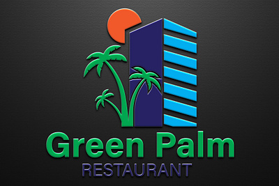 Designed logo for business named (Green Palm Restaurant) design graphic design icon illustration logo logo design typo logo typography ui vector