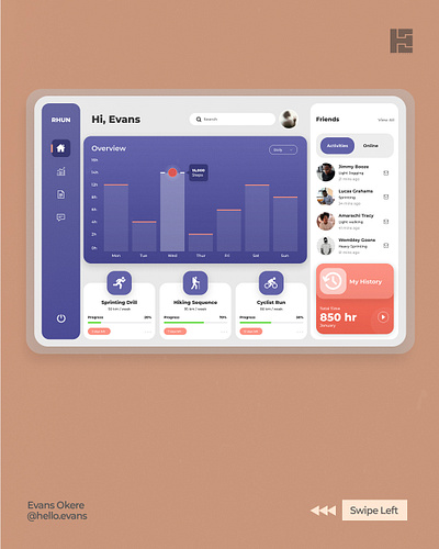 Workout tracker app for athletes dashboard concept. branding clean dashboard design dribbble graphic design graphicdesign illustration logo minimal trainer ui ux workout