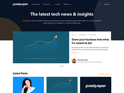 Pixelpaper - Website Redesign branding branding and identity clean ui design design.blues header homepage landing page minimal design pixel paper ui ux web design