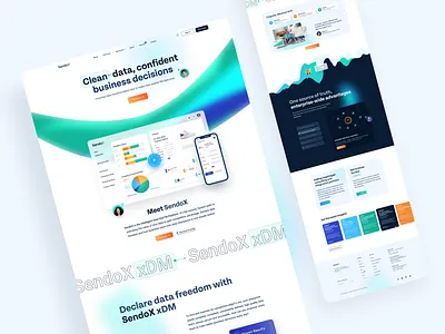 SendoX - Homepage Design dashboard data data manipulation figma homepage landingpage sketch smart tech technologic vibrant web design