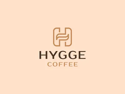 Hygge Coffee Logo beans beverage brand business cafe coffee design drink letterh logo logo design minimalist modern restaurant shop