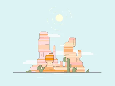 Morning Canyon adobe illustrator background background design design flat illustration vector