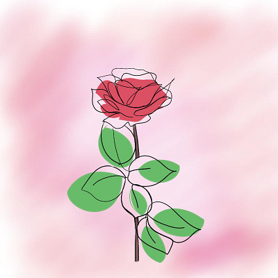 Roses are red! flower graphic design illustration illustrations line illustration rose sketchbook