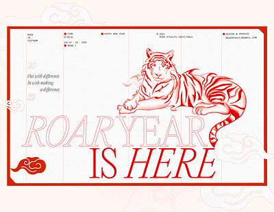 Hello Tiger year clean design flat illustration landingpage newyear tiger typography ui ux vector website