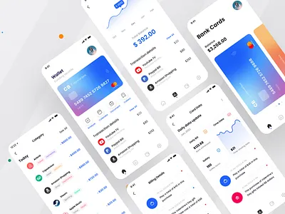 Wallet App app branding colorful design illustration logo typography ui ux 视觉艺术