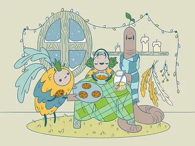 Winter Tea Party character design children book illustration children illustration childrens illustration cute art design illustration procreate