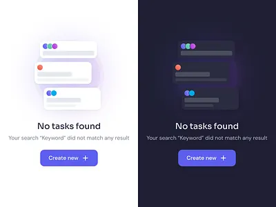 Empty view - light and dark mode dashboard design empty interface ui ux