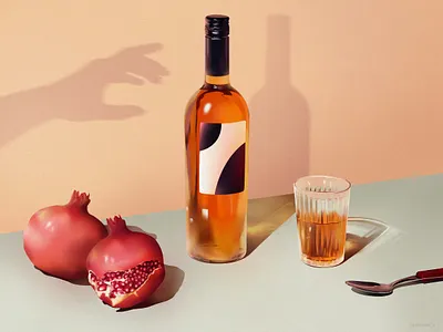 Cocktail Series 3 art beverage cocktail design fruit graphic design illustration illustrator pomegranate visual design wine