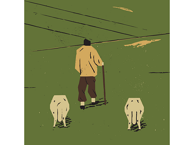 Shepherd digitalart digitaldesign graphicdesign illustration illustrator retro retro illustration sheeps shepherd texture vector vintage art vintage illustration woodcut woodcut illustration