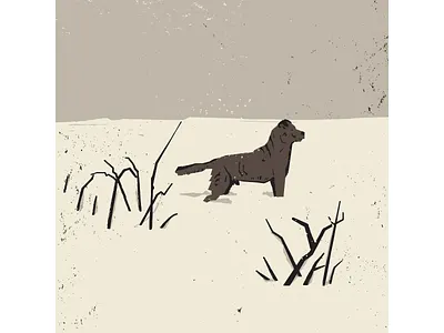 Dog in snow digitalart digitaldesign dog graphicdesign illustration illustrator retro retro illustration texture vector vintage illustration winter woodcut woodcut art woodcut illustration