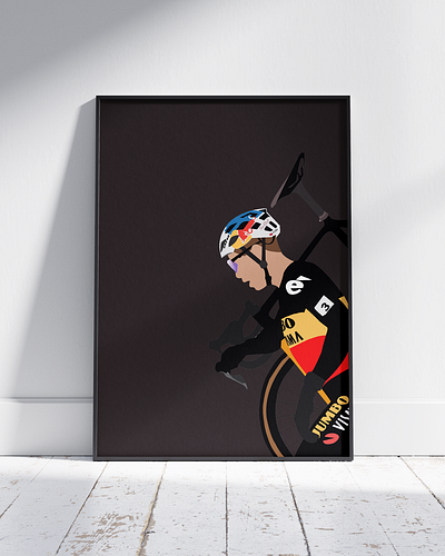 Wout van Aert - Belgium Cyclocross champion design graphic design illustration vector