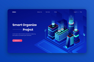 Isometric Landing Page app banner concept design development isometric landing landing page marketing page process professional it profit ui ui design ux ux design web development web maintance webapp