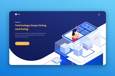 Isometric Landing Page app banner concept design development isometric landing landing page marketing page process professional it profit ui ui design ux ux design web development web maintance webapp