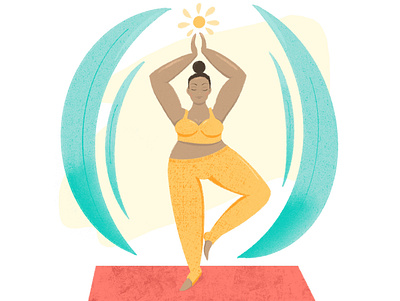 Balance beautiful body positive design digial art draw female illustration self care yoga