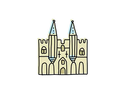 Papal Palace, Vatican City architecture branding design drawing hand drawn icon illustration landmarks logo sketch vector