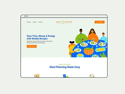 MealBetter • Website Redesign colorful design food graphic design minimal design playful design squarespace squarespace design ui design ux design web design