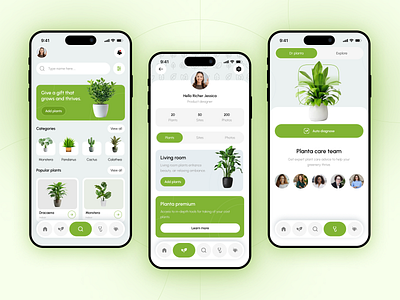 Plant care mobile app - UI UX Design android applications appui concept design e commerce eco plant app ecommerce shop app greenliving homegardenapp ios app minimaldesign mobile natureui plant smartgardening ui ux