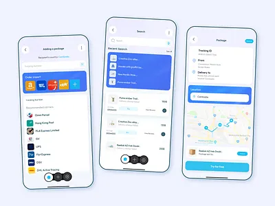 Package Tracker Mobile App - UX/UI Design appdesign deliveryapp mobileapp package packagetracker parcel ui design uiux