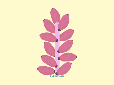 Pink Bananas banana banana art banana drawing digital art digital illustration fruit art graphic design home decor office decor pink bananas wall art wall decor