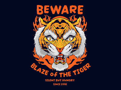 Blaze of the Tiger badge badge design brand branding design graphic design illustration poster tiger tshirt vector