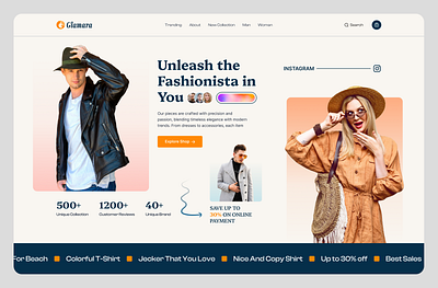 New Fashion Website Design – Glamara apartement architecture branding design ecommerce fa fashion fashion website graphic design illustration logo ui vector web design website website design